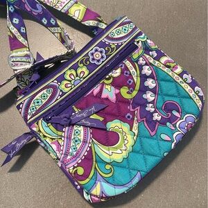 Vera Bradley purple paisley cross body purse adjustable strap worn once